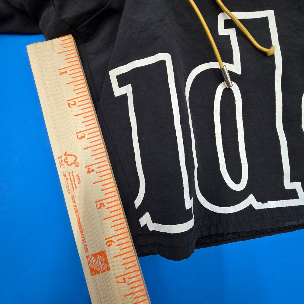 Rhude Mens Black Logo Nylon Shorts Yellow Drawstring Size M Streetwear Luxury - Picture 11 of 11